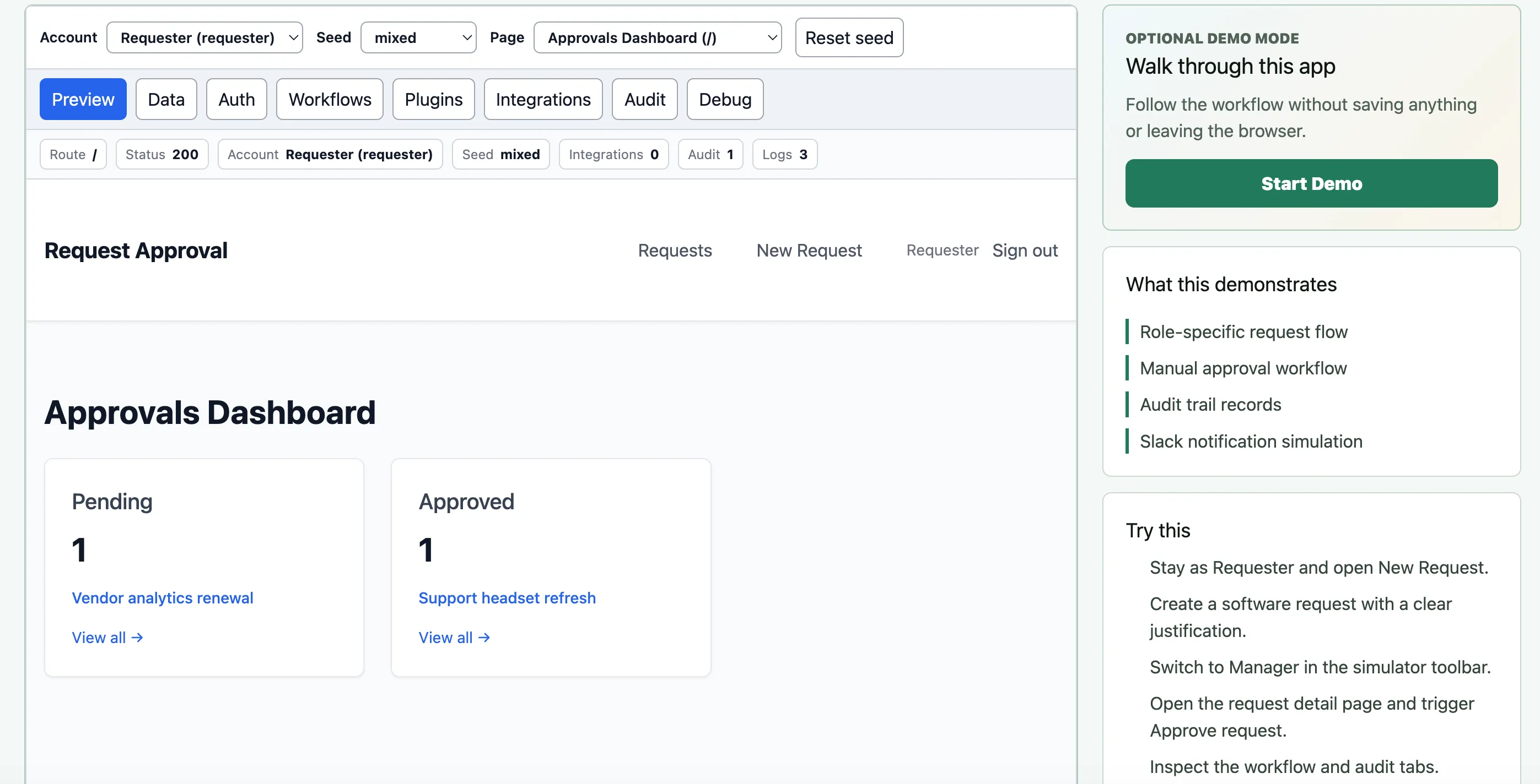 Zebric Playground — blueprint editor alongside the generated internal app
